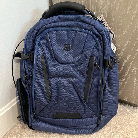 SwissGear Travel Tech Elite Laptop Backpack.  Navy Blue. main image 6